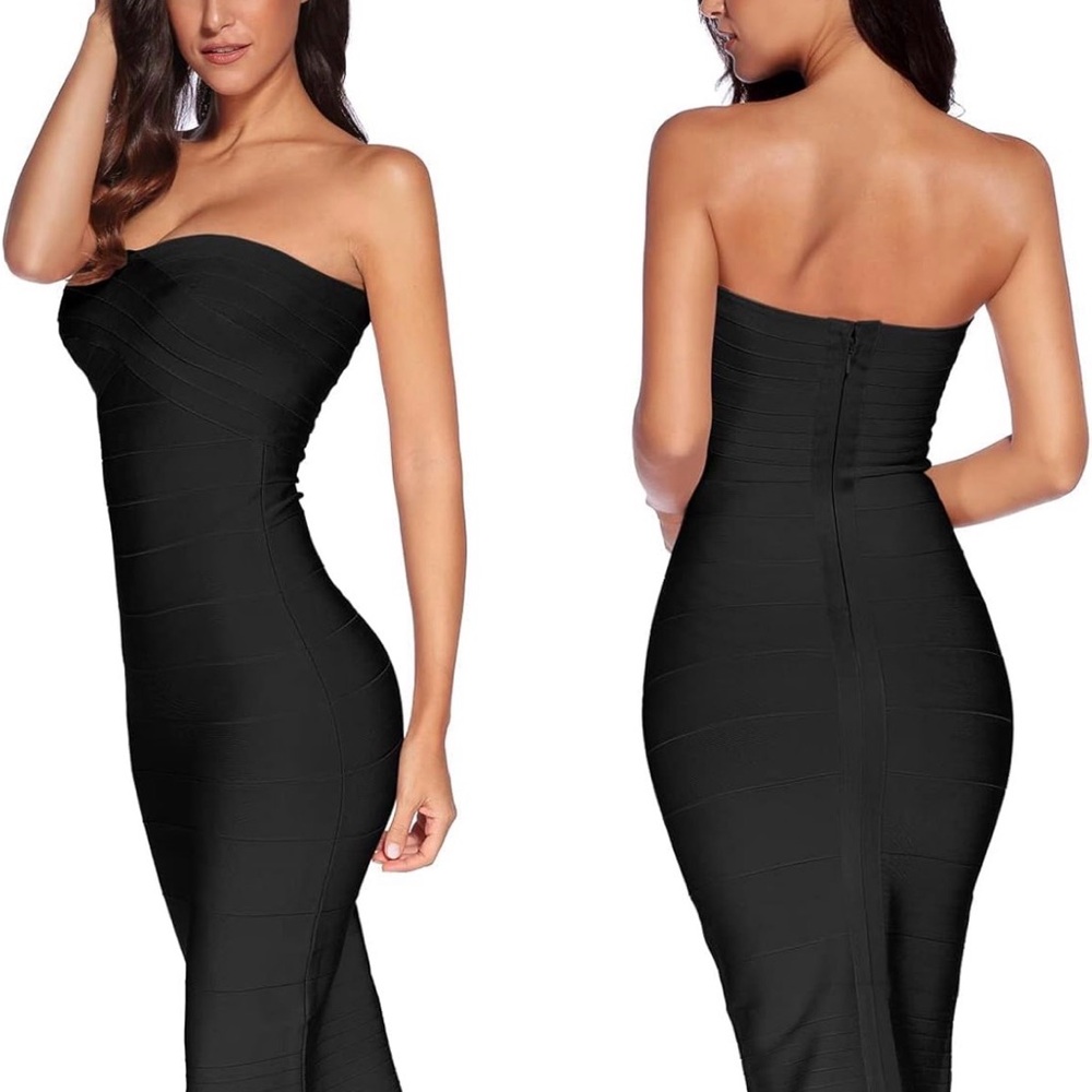 Elegant Black Strapless Dress